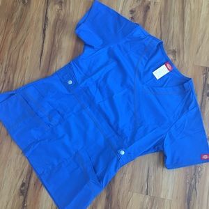 UNWORN NEW Dickies Womens Cobalt Blue Scrub Top S